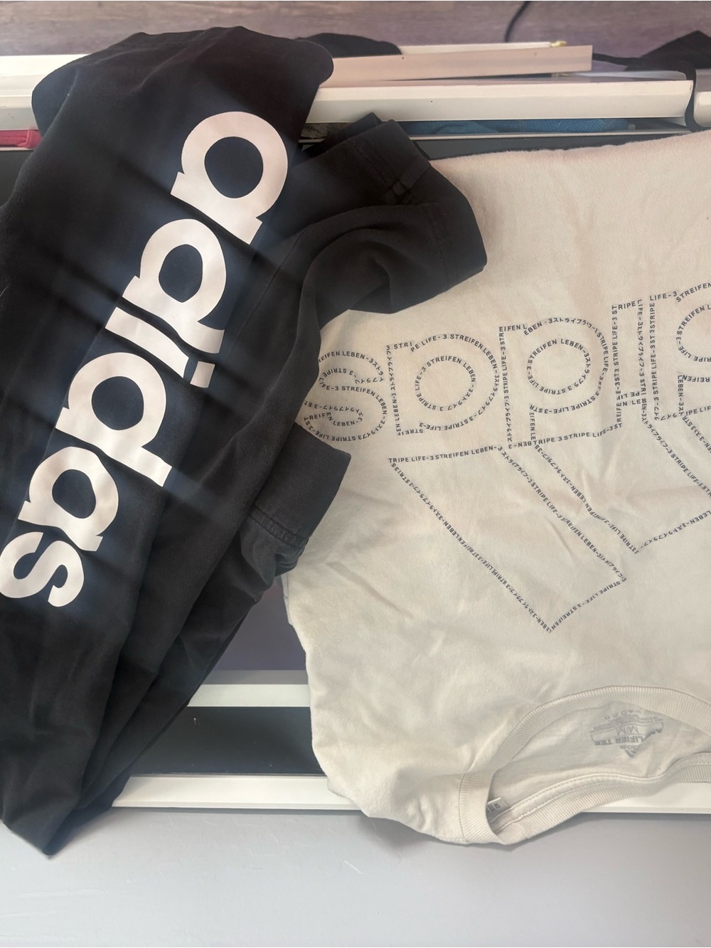 adidas Black and White Logo Leggings Set